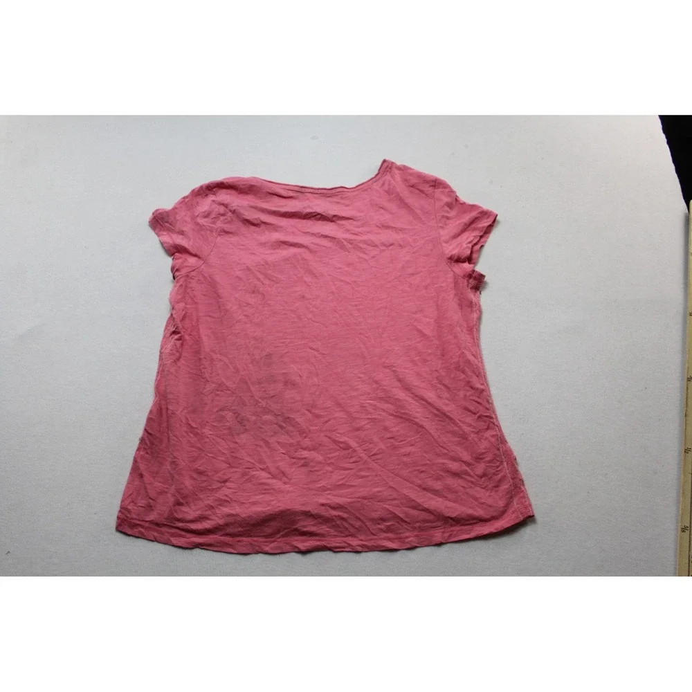 Merona V-Neck Tee Women Double Extra Large Pink Excellent Slub Knit Cotton